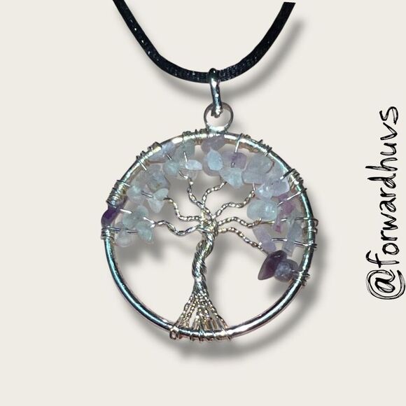 Hand Crafted Jewelry - Handcrafted Semi-Precious Family Tree Pendant Necklace